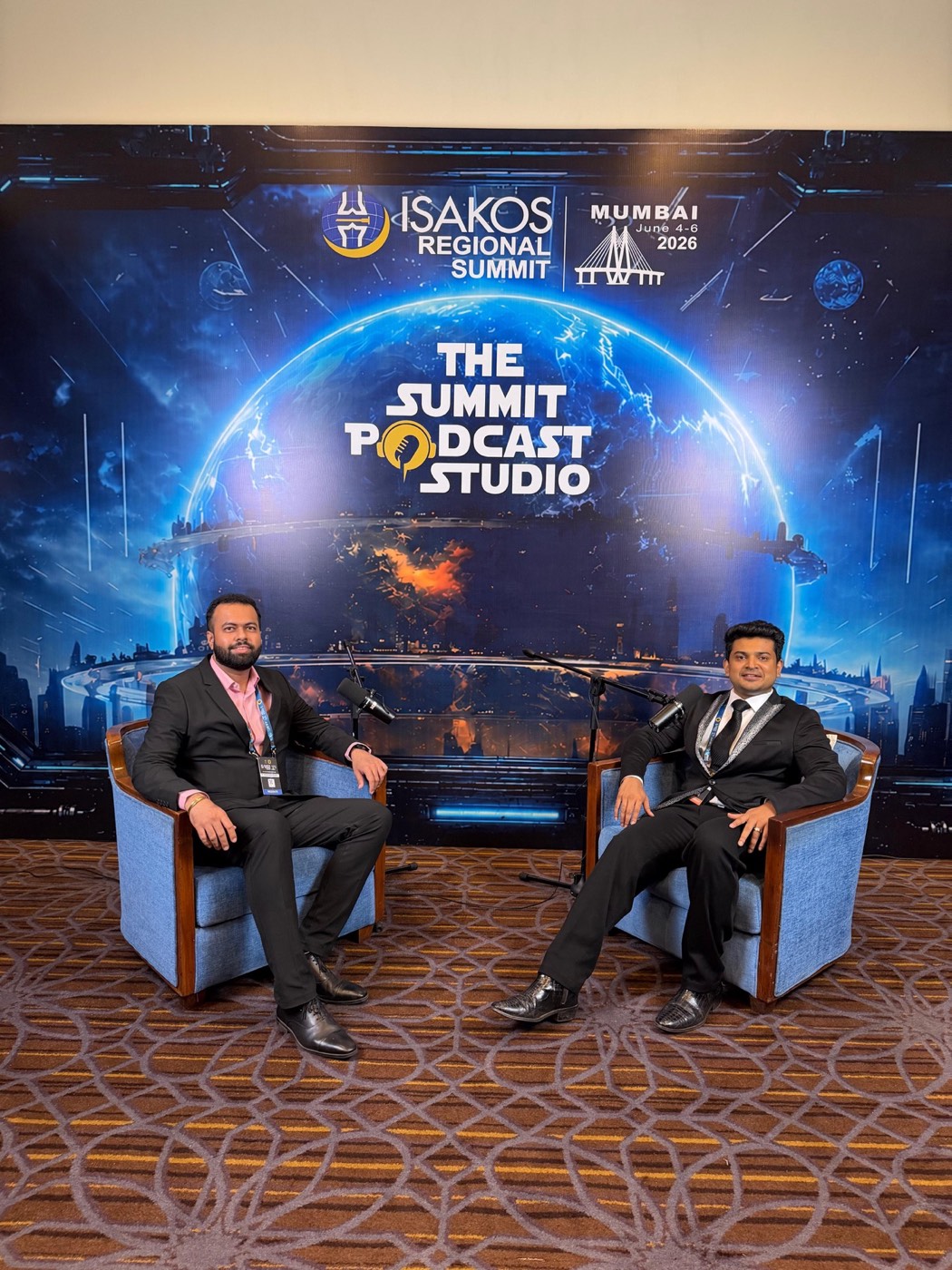 Dr. Tanmay Athawale recording a conversation at The Summit Podcast Studio