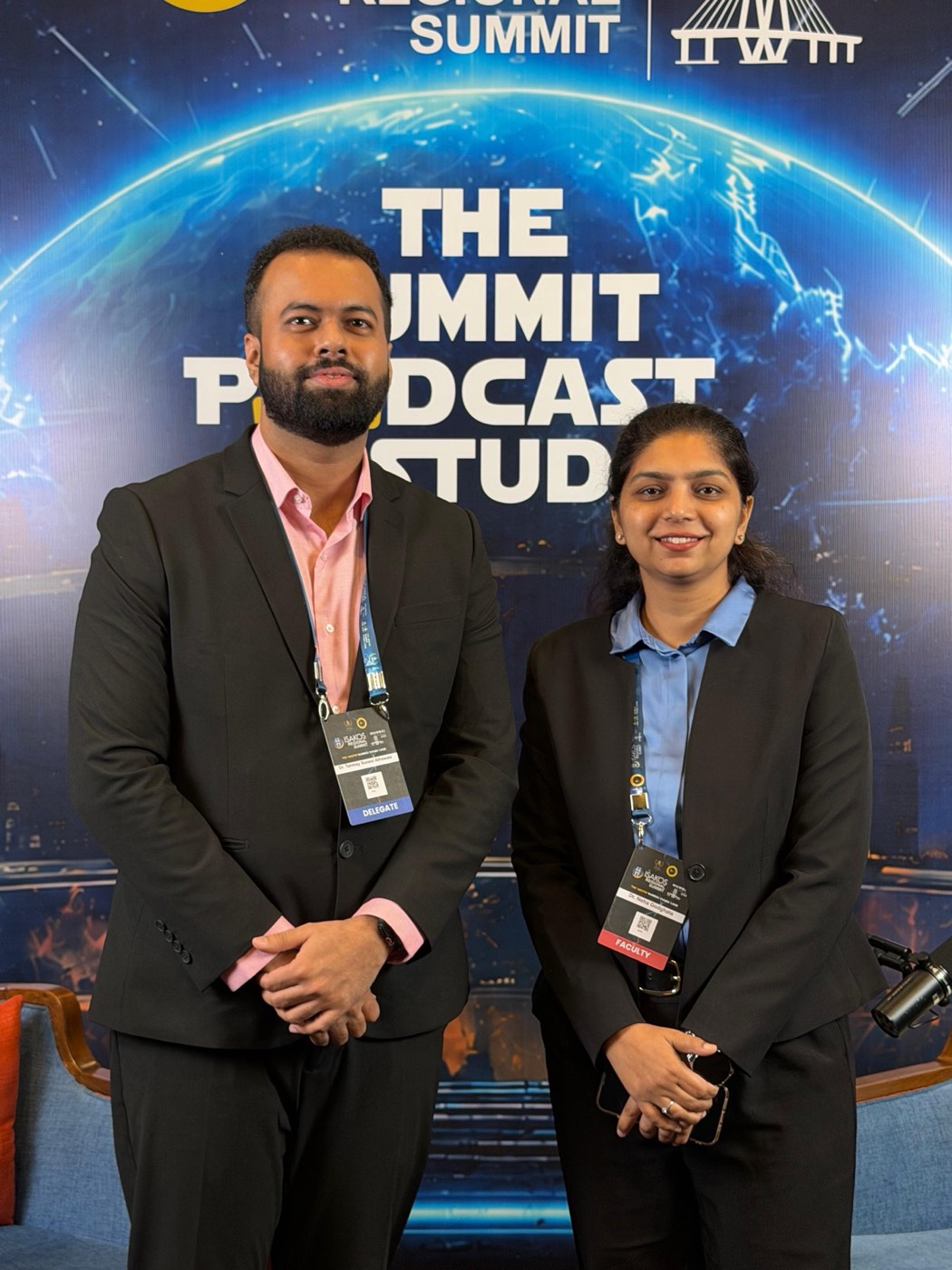 Dr. Tanmay Athawale with a guest at The Summit Podcast Studio