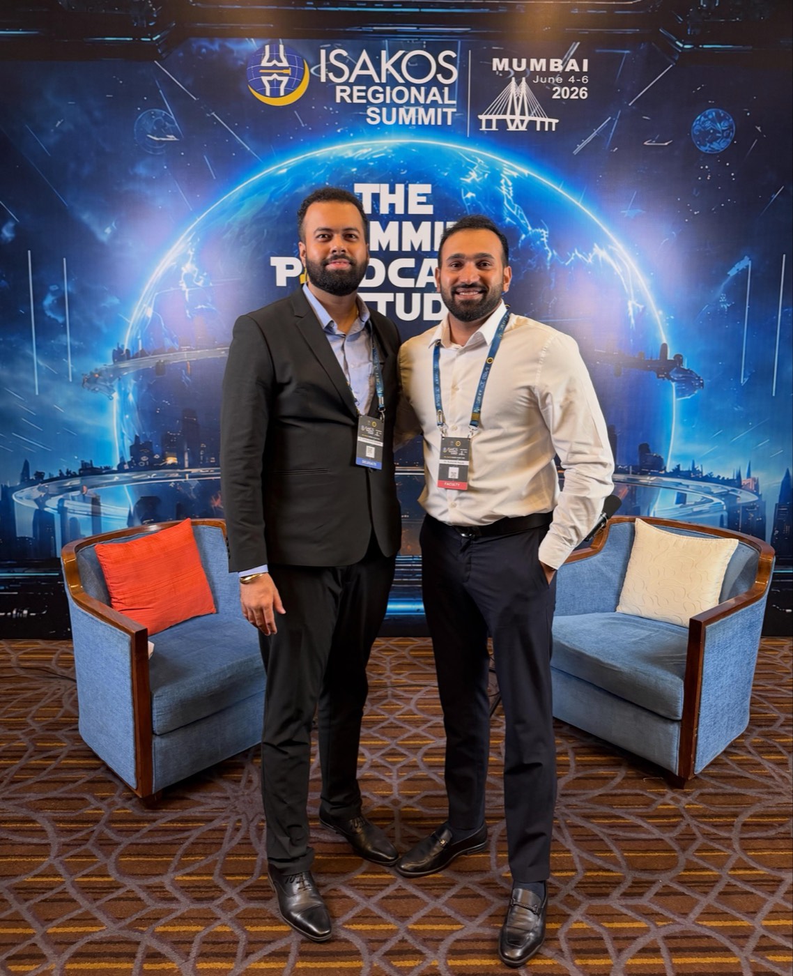 Dr. Tanmay Athawale with a guest at The Summit Podcast Studio