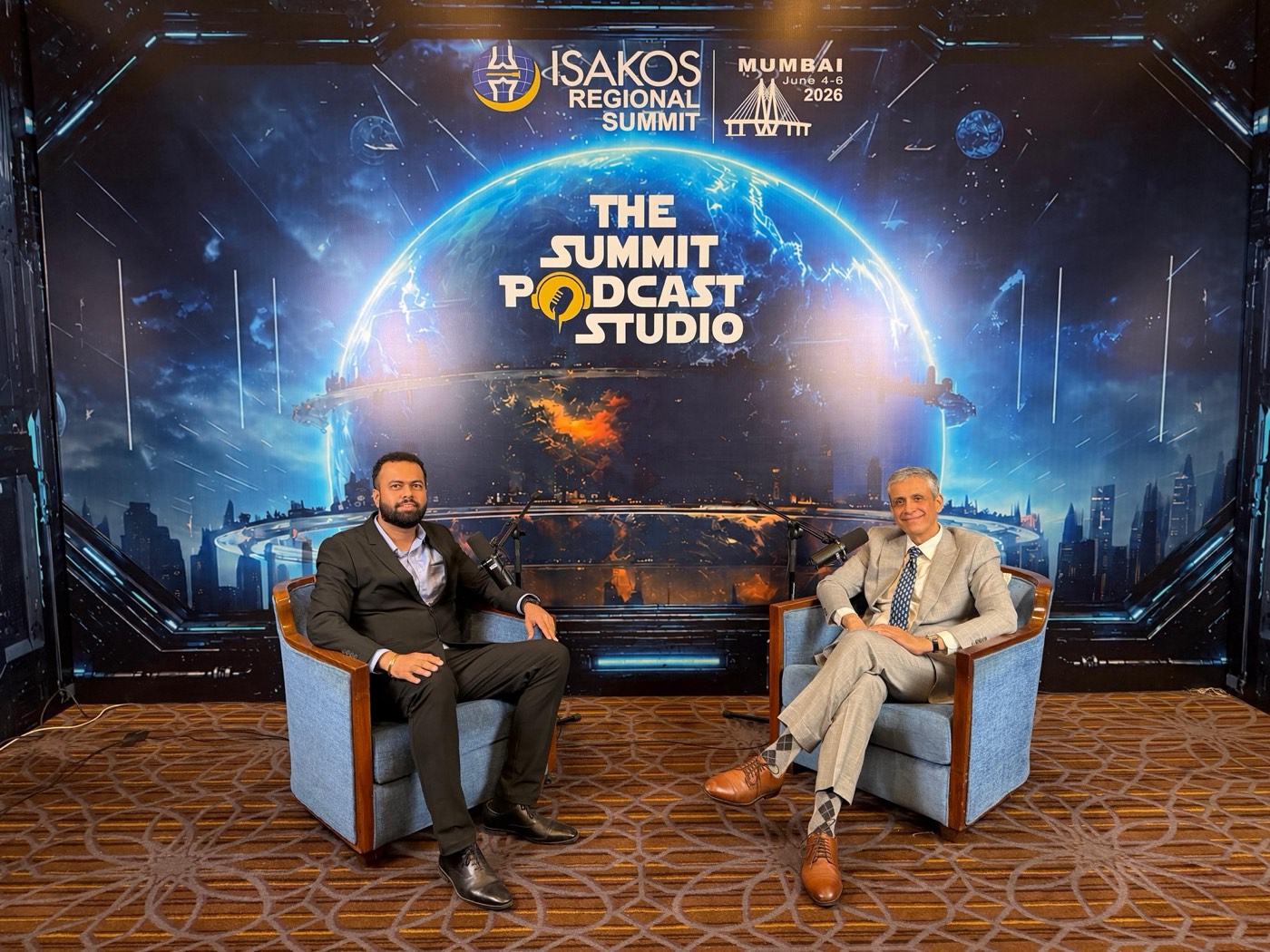 Dr. Tanmay Athawale recording a conversation at The Summit Podcast Studio